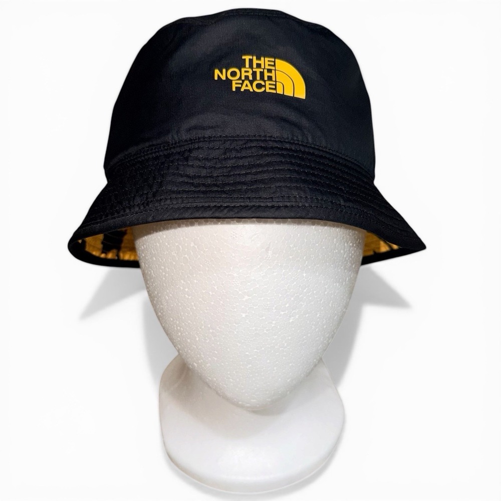 The North Face Reversible Bucket Hat Black Yellow Camo Outdoor Packable